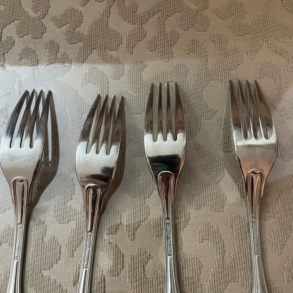 Lenox Monticello Stainless Steel Salad Forks Set 4 Thomas Jefferson 18/10 Korea